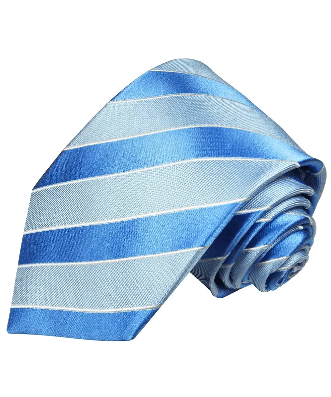 Blue Striped Silk Necktie and Accessories