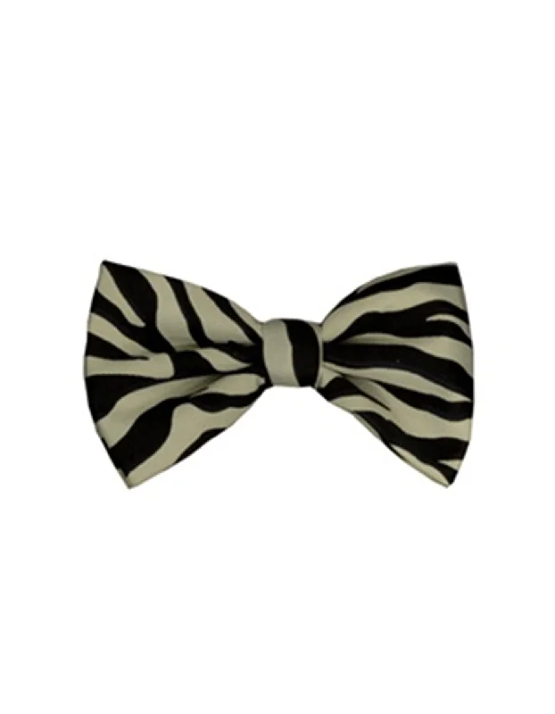 Ivory Animal Print Bow Tie