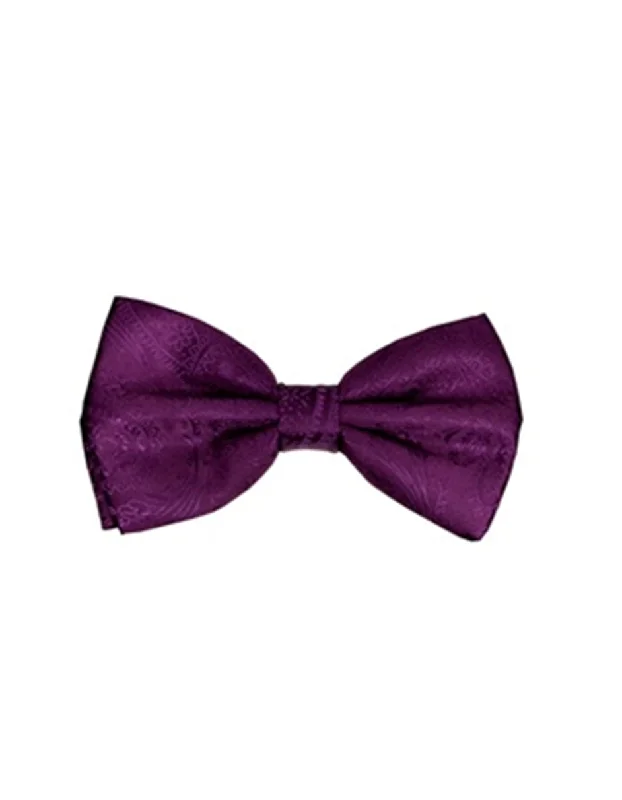 Eggplant Paisley Bow Tie