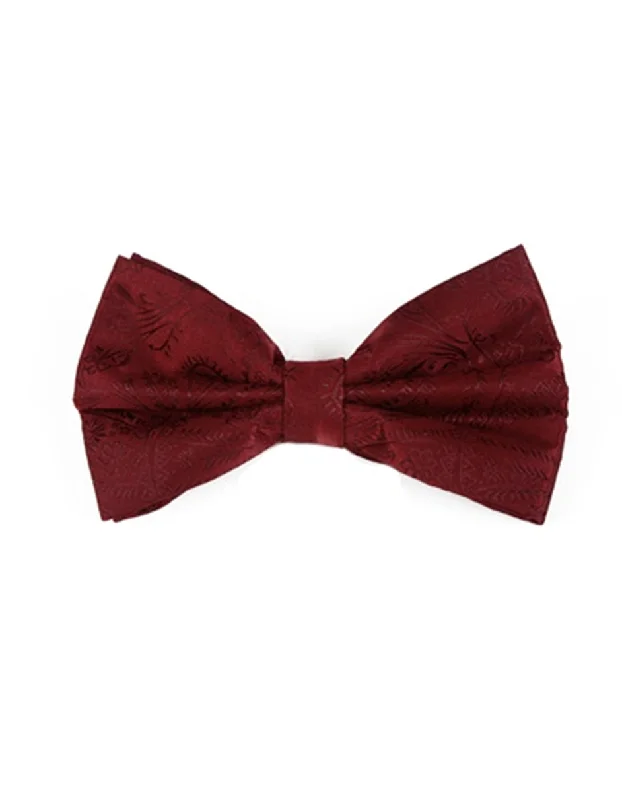 Burgundy Paisley Bow Tie