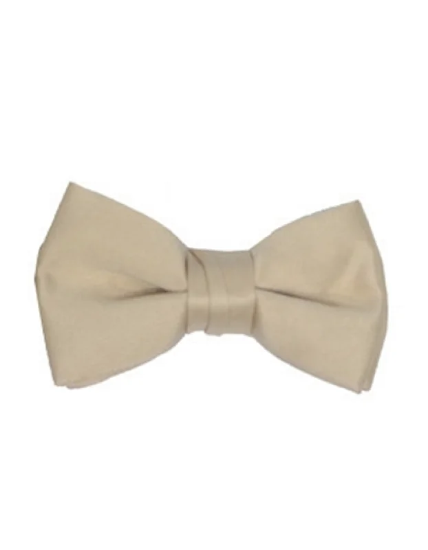 Beige Pre-Tied Bow Tie