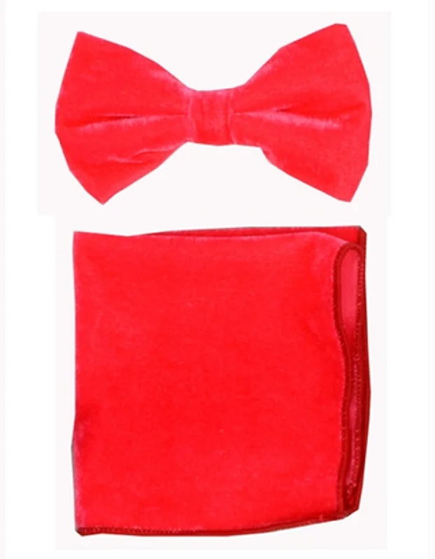 Melon Velvet Bow Tie Set