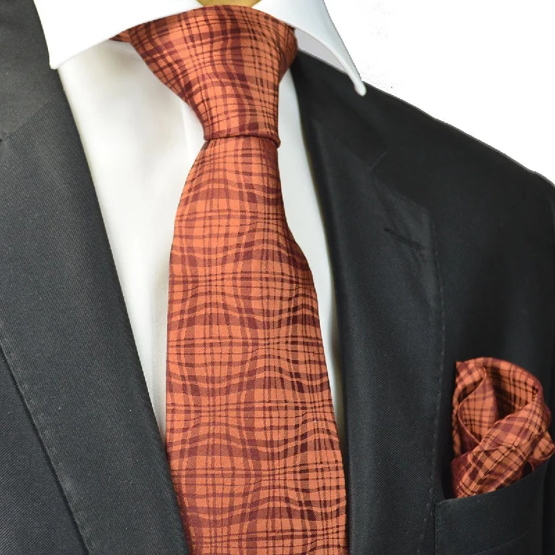 Bronze Silk Tie and Pocket Square