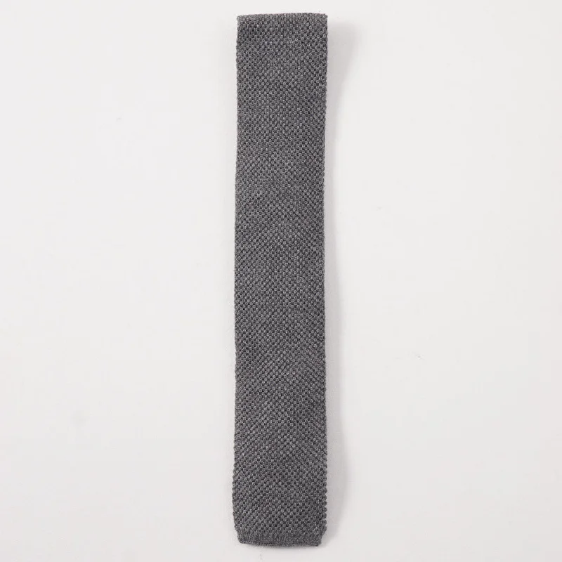 Brunello Cucinelli Medium Gray Knit Cotton Tie