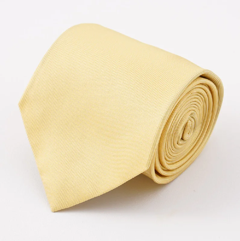 Cesare Attolini Light Yellow Twill Silk Tie