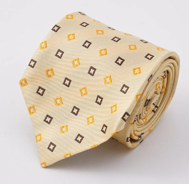 Cesare Attolini Yellow Jacquard Silk Tie