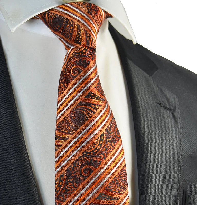 Copper Orange Patterned Men's Necktie