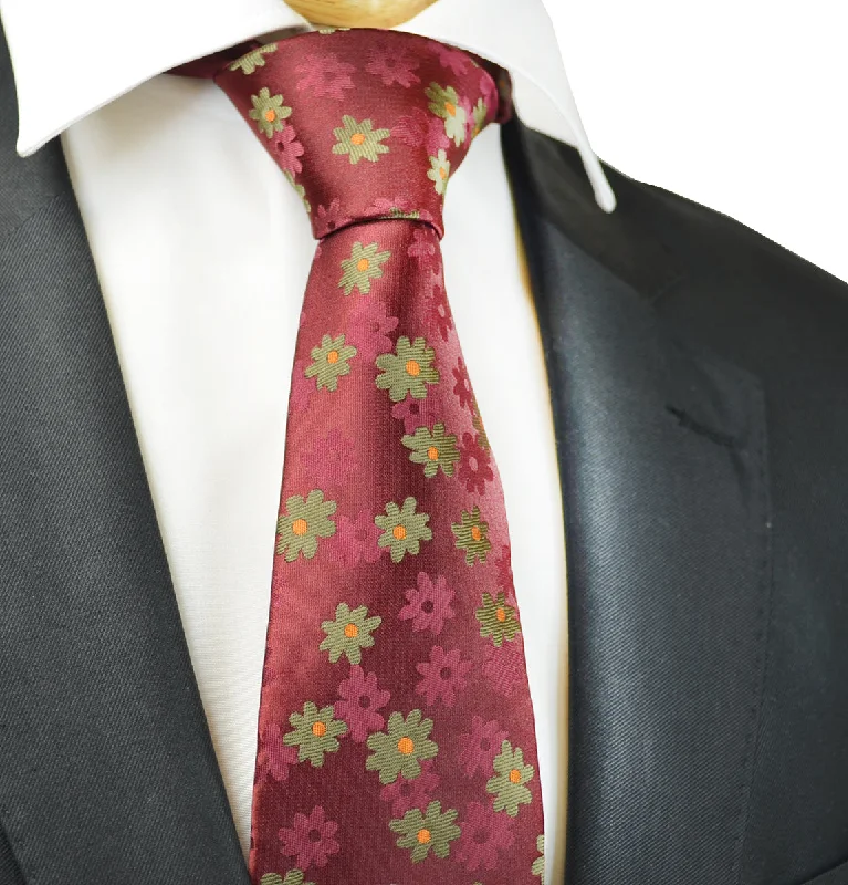 Rosewood Red Floral Men's Necktie