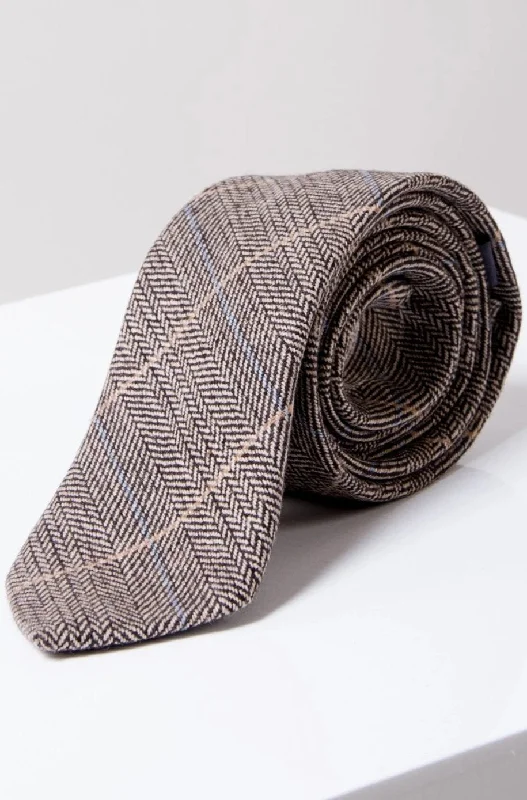 DX7 Tan Tweed Check Tie