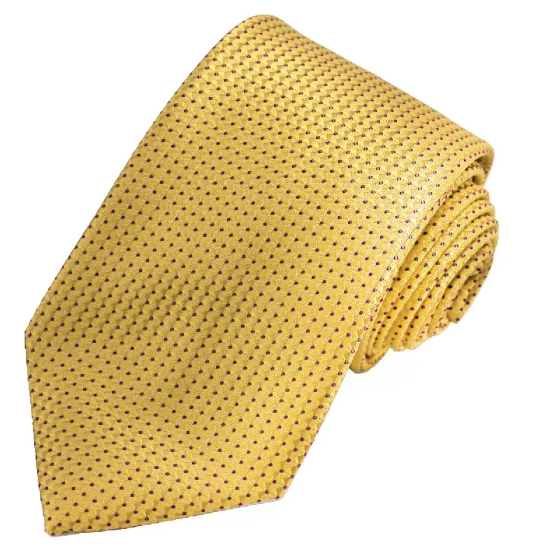 Classic Mimosa Yellow Pindot Men's Necktie