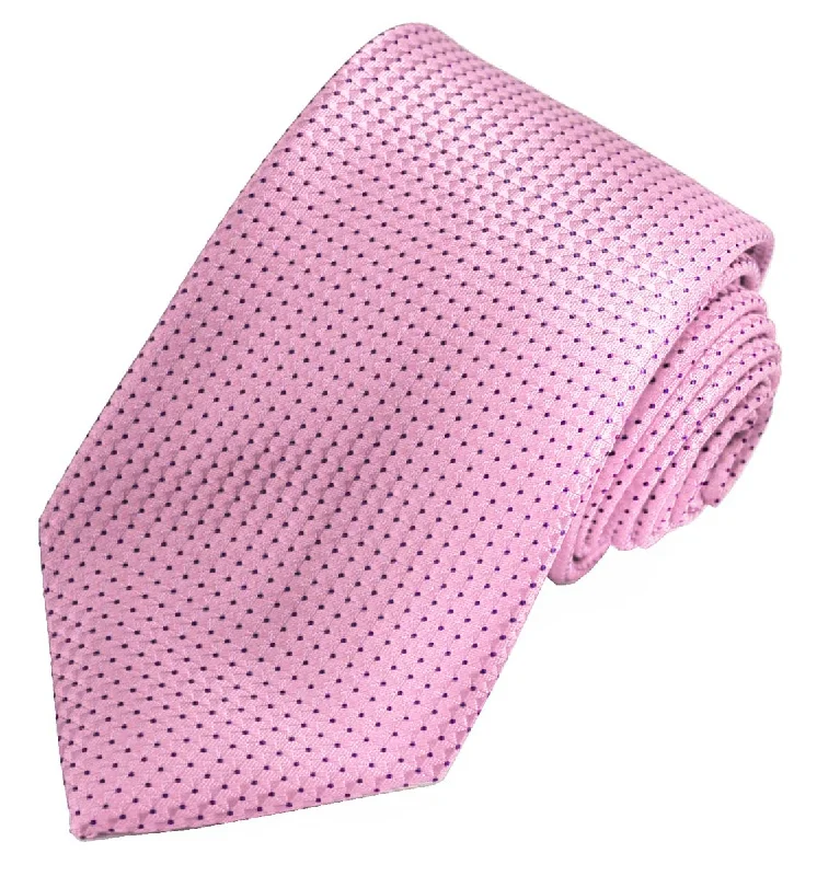 Classic Wild Rose Pink Pindot Men's Necktie