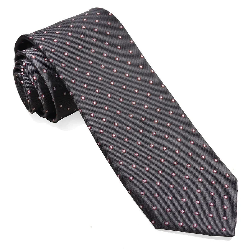 Excalibur Grey and Red Silk Tie Set by Paul Malone