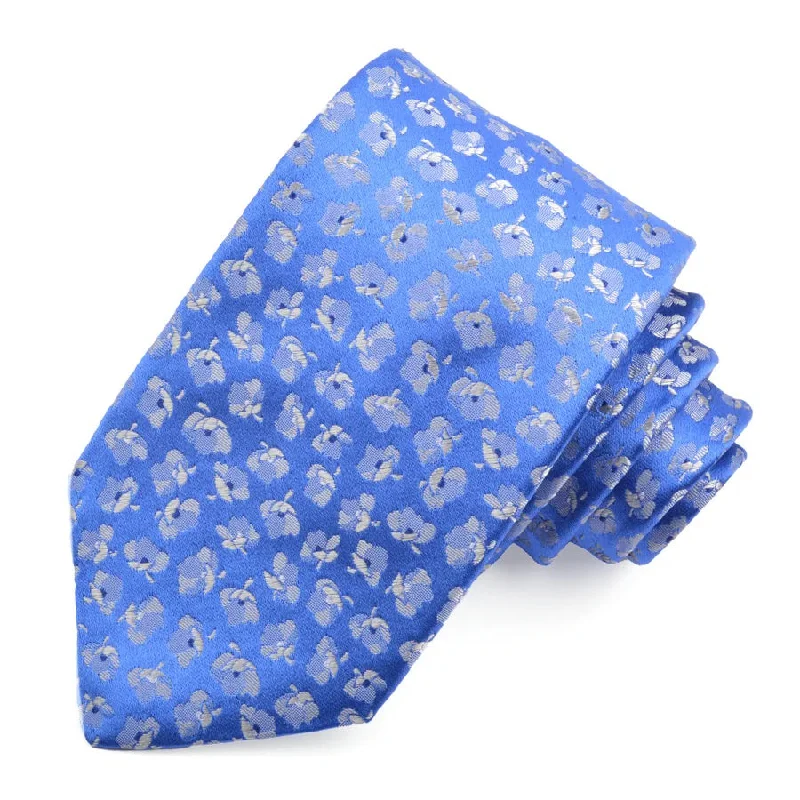 FLORAL WOVEN NECKETIE  -BLUE