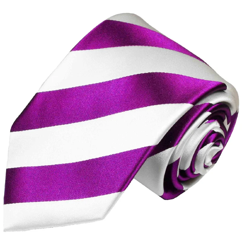 Classic Pink and White College Striped Men's Necktie