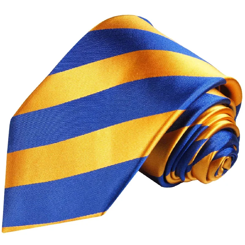 Classic Gold and Blue College Striped Men's Necktie