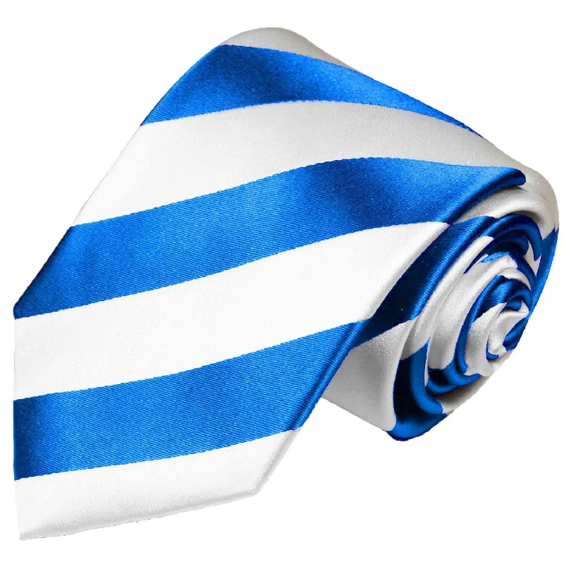 Classic Blue and White College Striped Men's Necktie