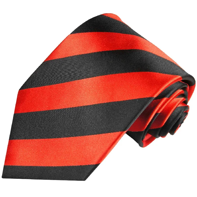 Classic Red and Black College Striped Men's Necktie