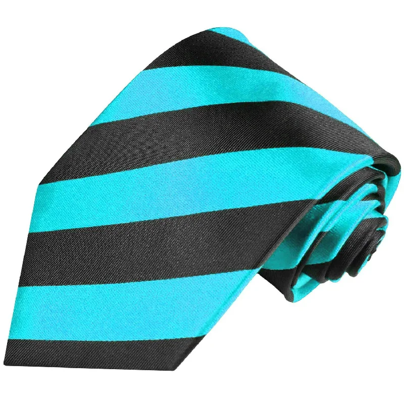 Classic Angel Blue and Black College Striped Men's Necktie