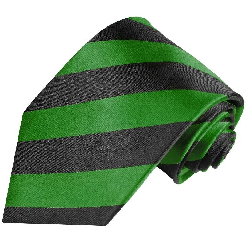 Classic Green and Black College Striped Men's Necktie