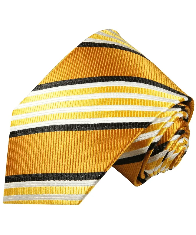 Gold and Bronze Striped Necktie Set