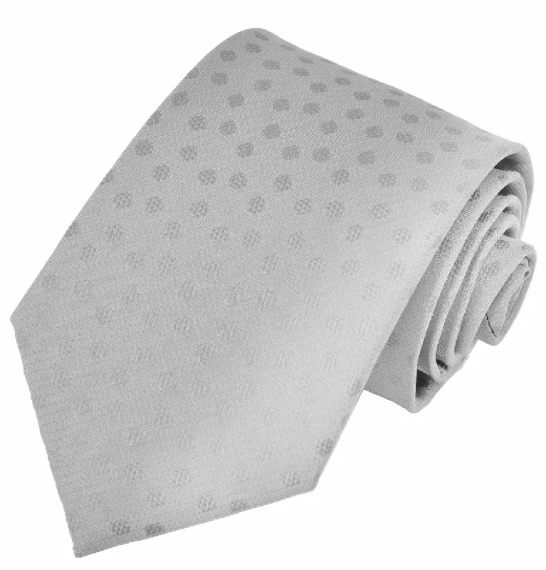 Grey Polka Dot Silk Necktie by Paul Malone