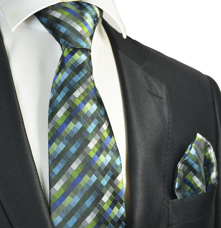 Green Diamond Patterned Men's Necktie