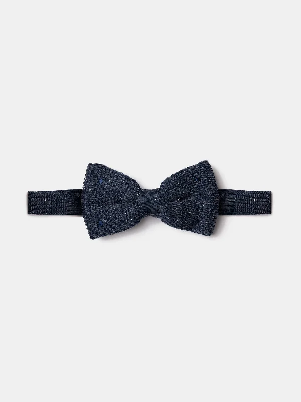 Grey Knitted Bow Tie