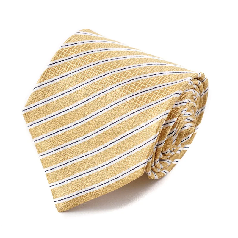 Isaia Golden Yellow Ribbon Stripe Tie