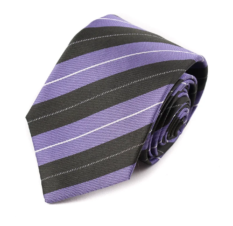 Isaia Lavender and Olive Striped Tie