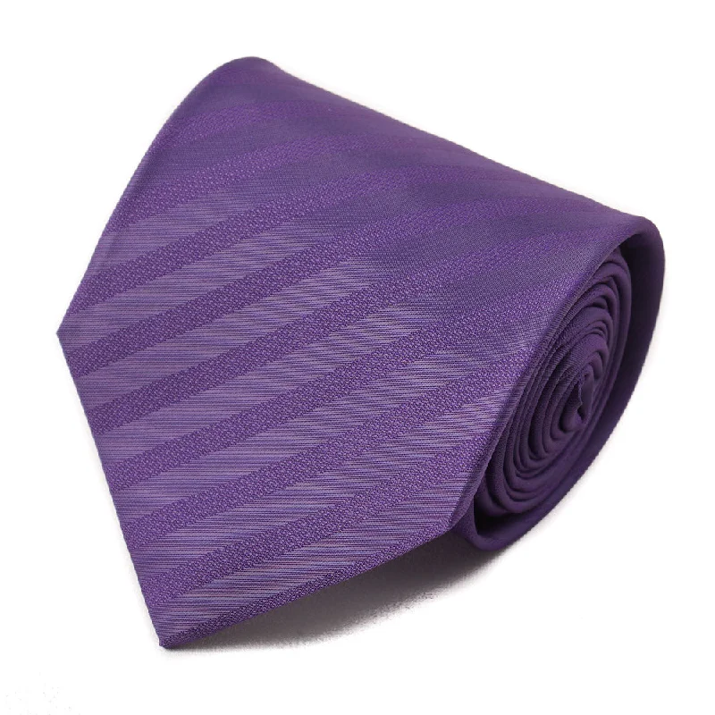 Isaia Purple Ribbon Striped Silk Tie