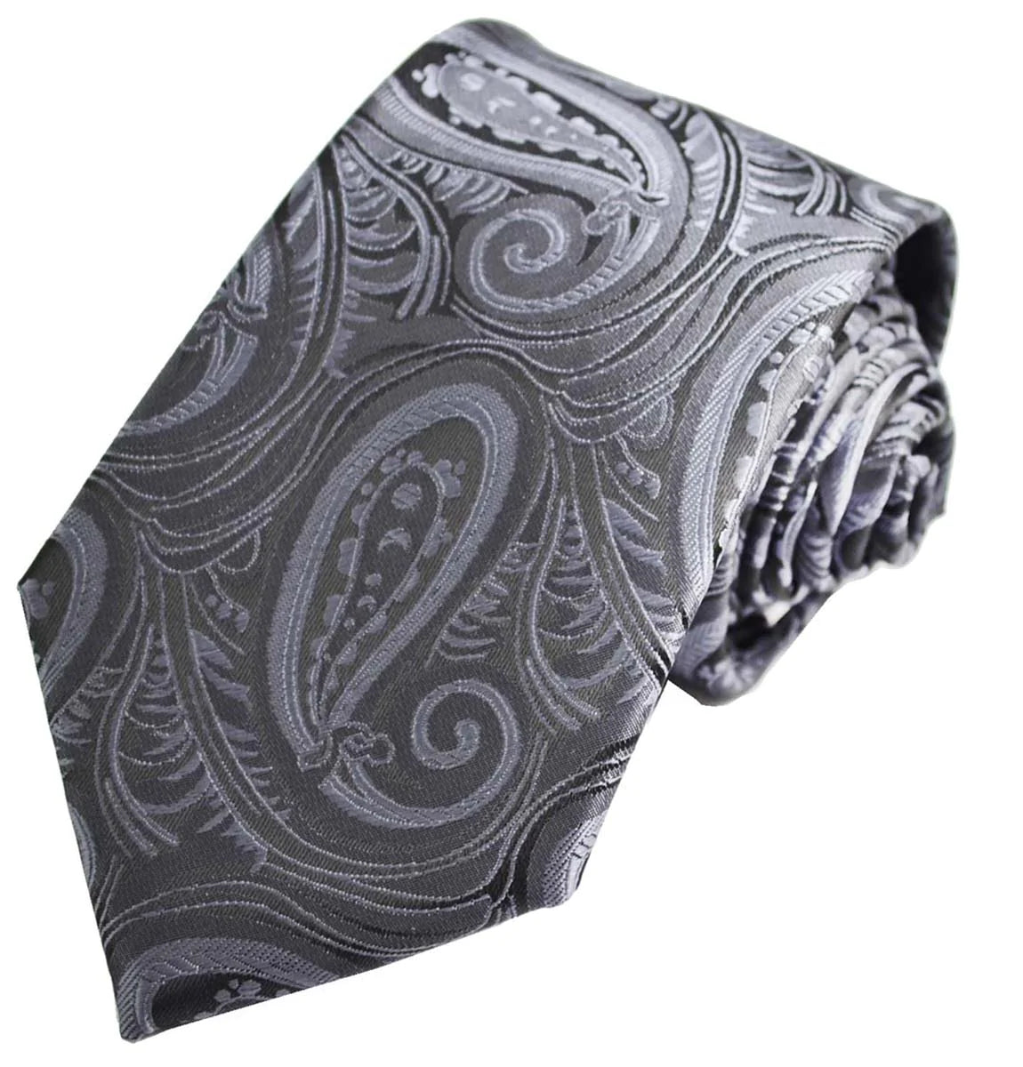 Classic Grey Paisley Necktie for Men