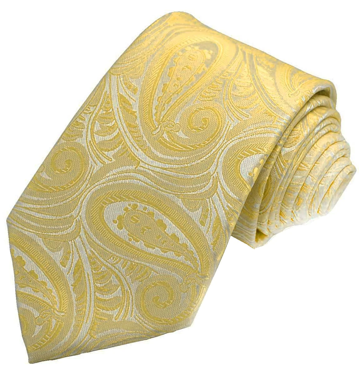 Classic Yellow Paisley Necktie for Men