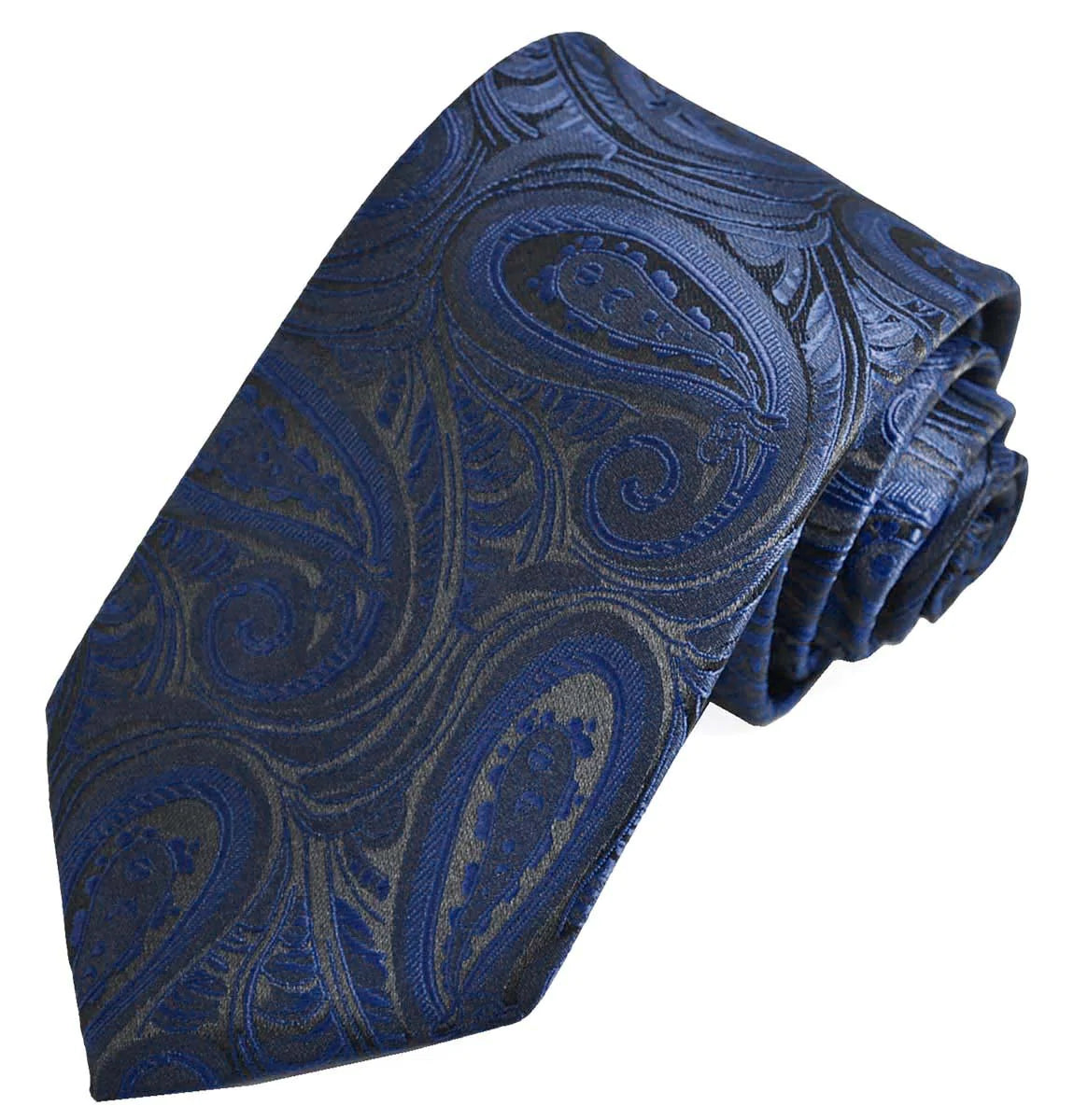 Classic Navy Blue Paisley Necktie for Men