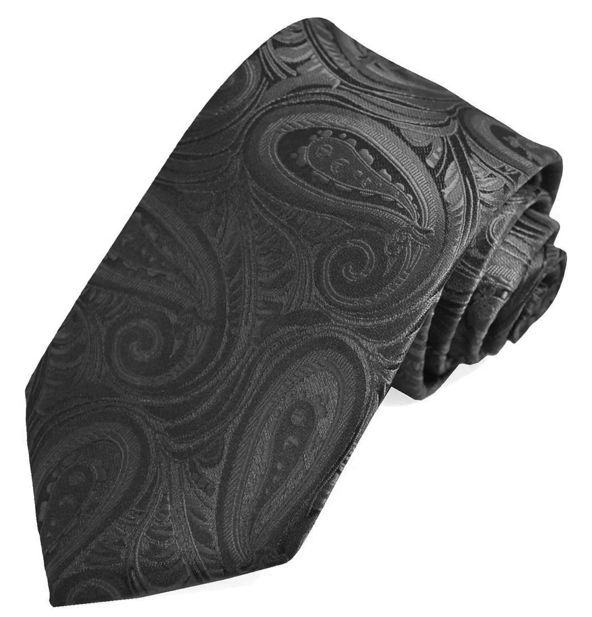 Classic Black Paisley Necktie for Men