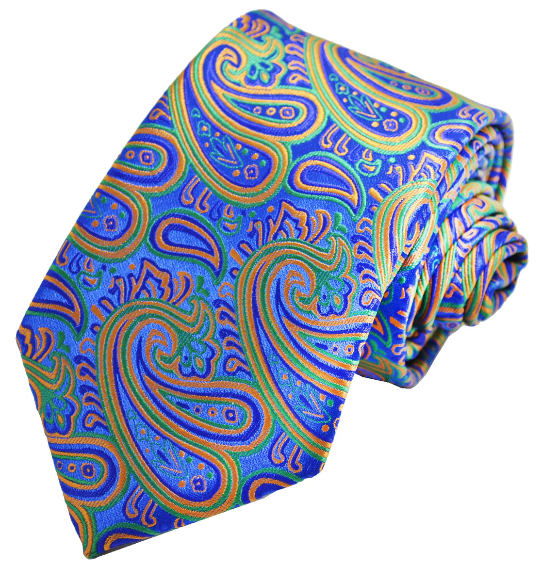 Extraordinary Vivid Blue Paisley Design Tie