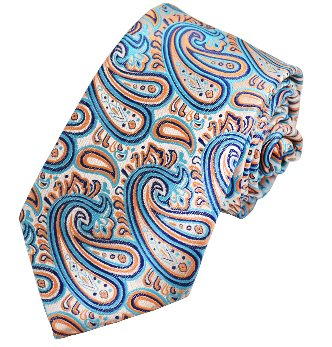 Extraordinary Blue Curacao Paisley Design Tie