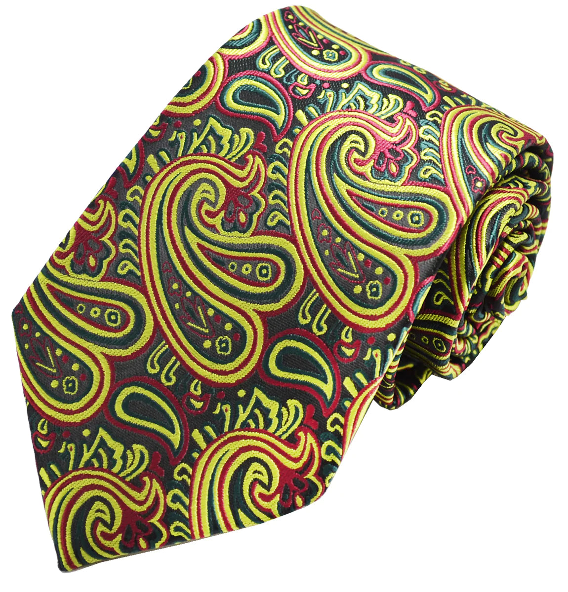 Extraordinary Sunny Lime Green Paisley Design Tie