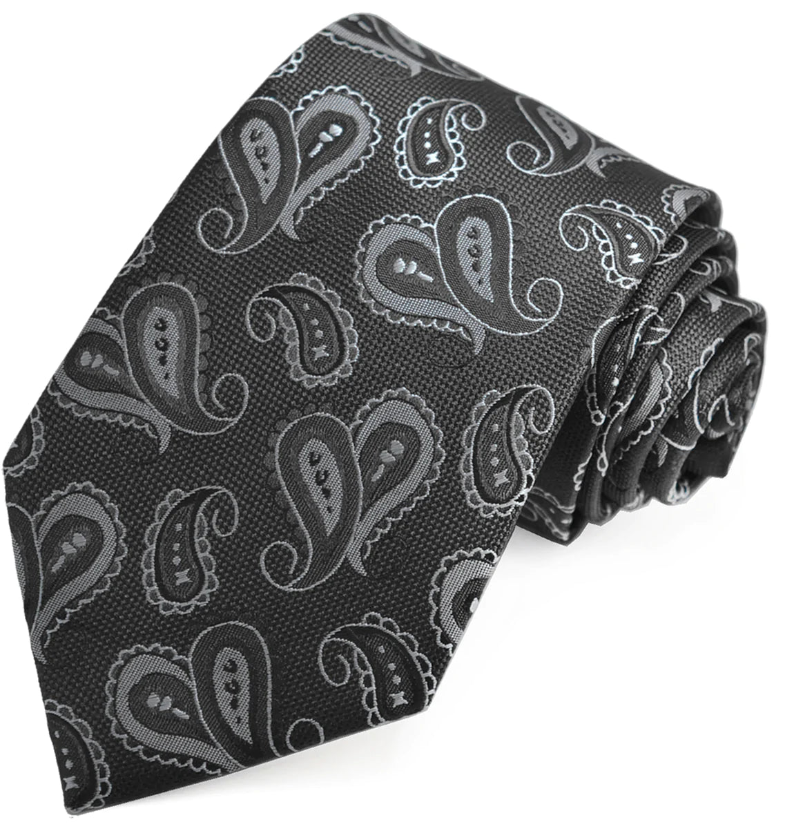 Black Artisan Paisley Mens Tie