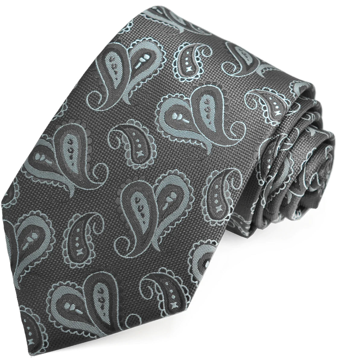 Grey Artisan Paisley Mens Tie