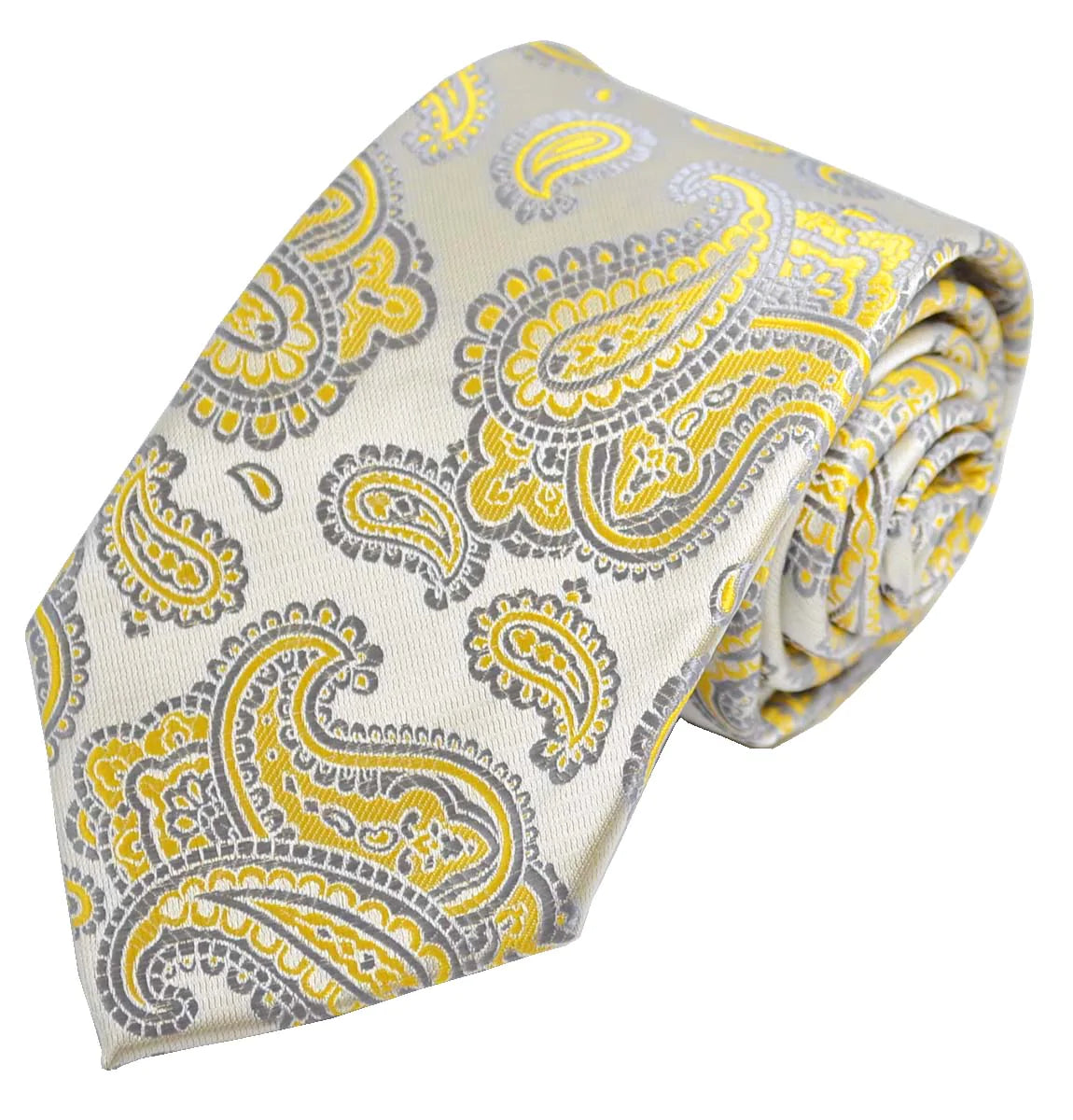 Yellow Fashionable Paisley Tie