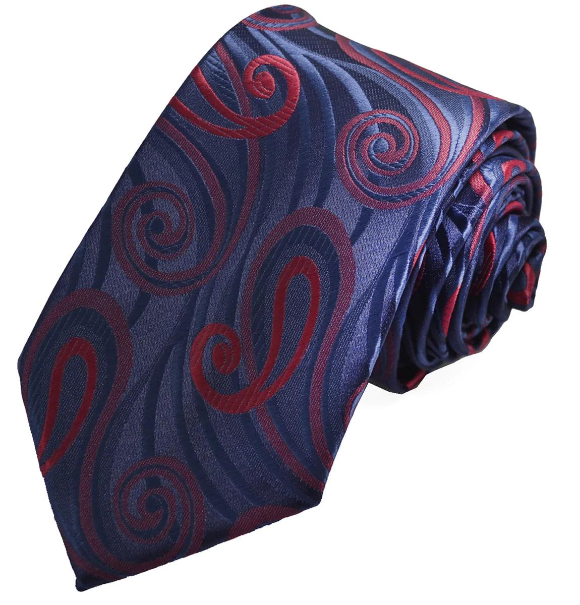 Navy Red Wild Paisley Design Tie