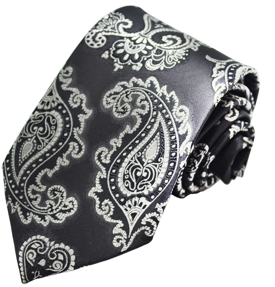 Black Formal Paisley Necktie