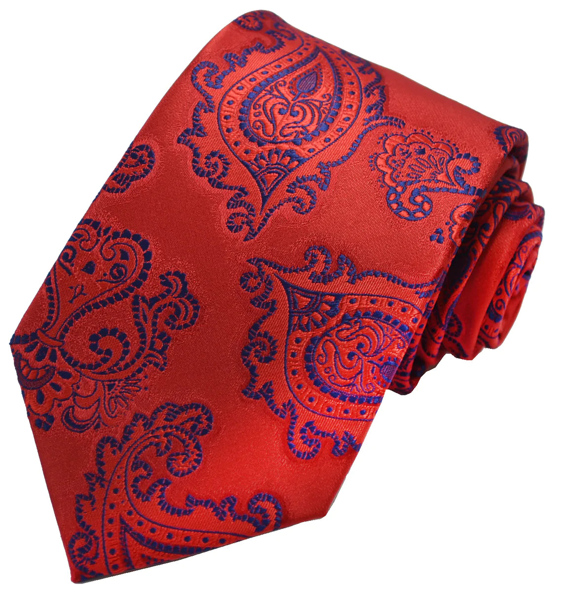 Mars Red Formal Paisley Necktie