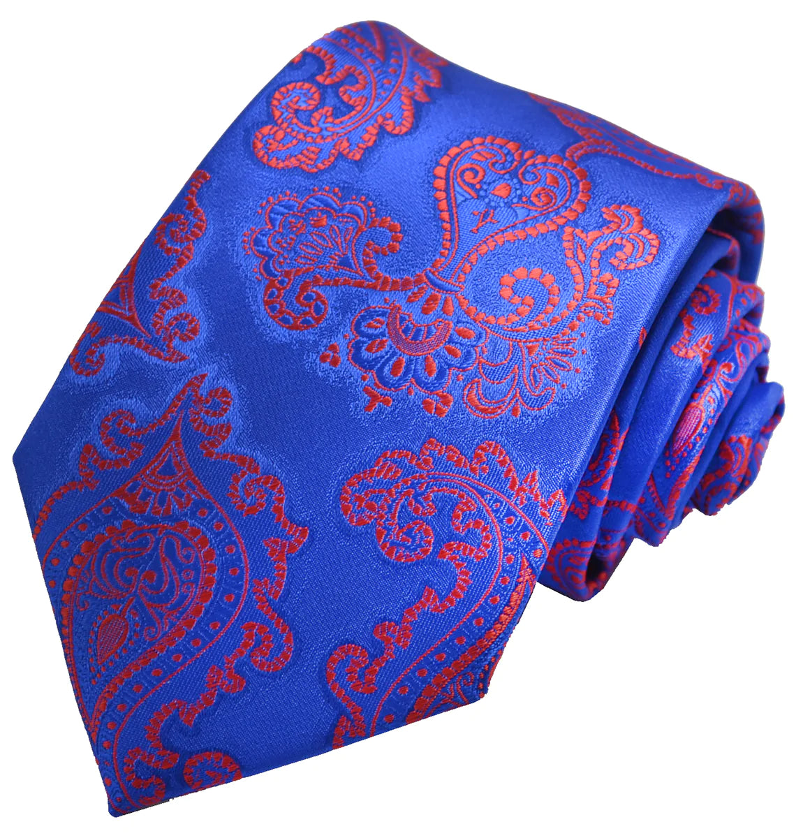 Blue Pink Formal Paisley Necktie