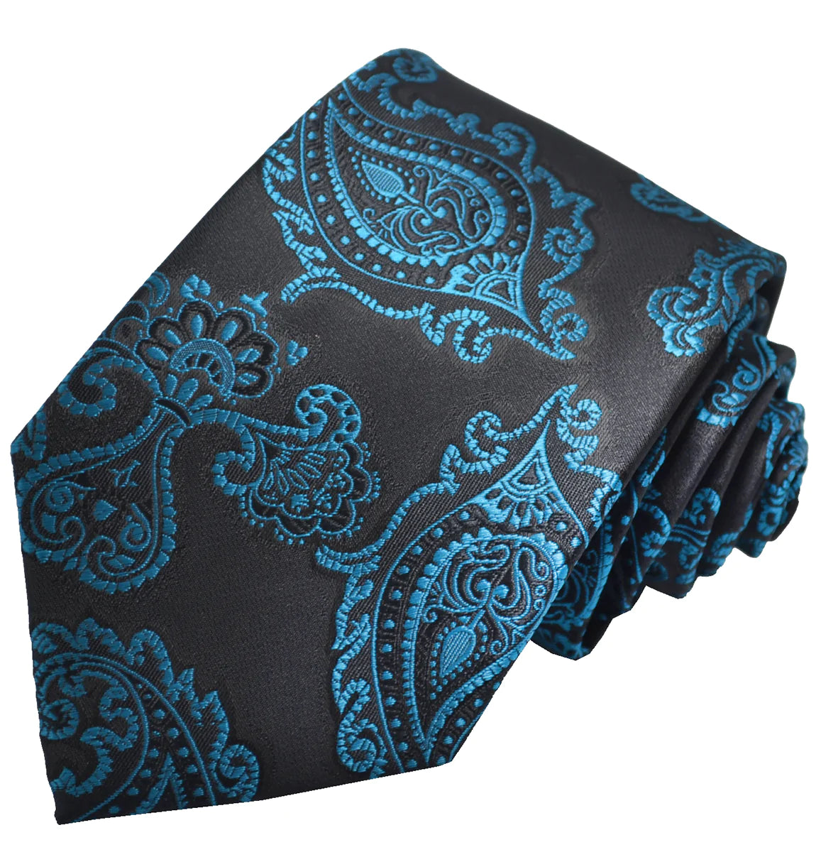 Petrol Blue Formal Paisley Necktie