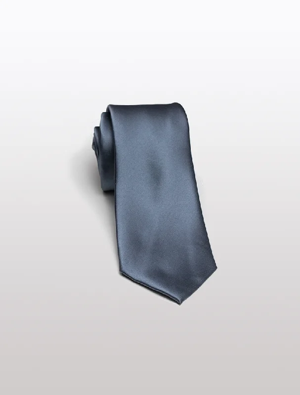 Medium Grey Men's Microfiber Tie