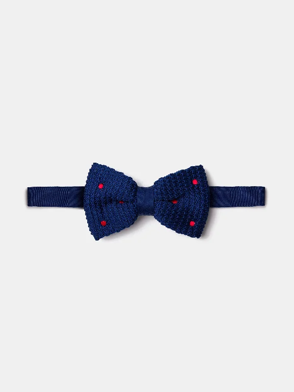 Navy Knitted Bow Tie