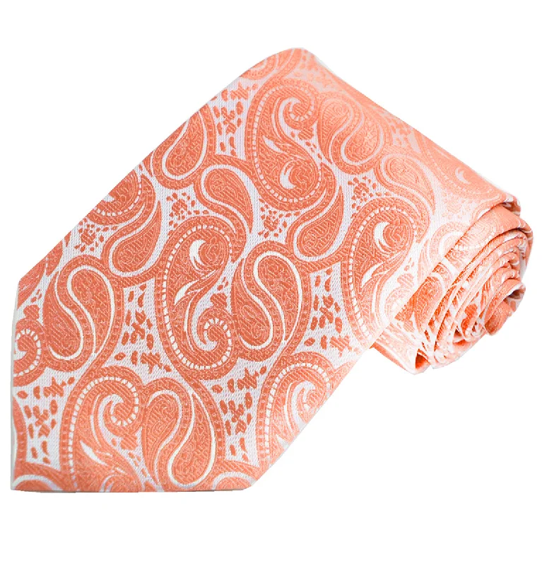 Classic Formal Burnt Orange Paisley Necktie