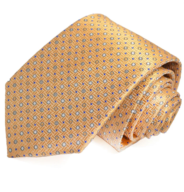 Mock Orange Polka Dots Silk Necktie