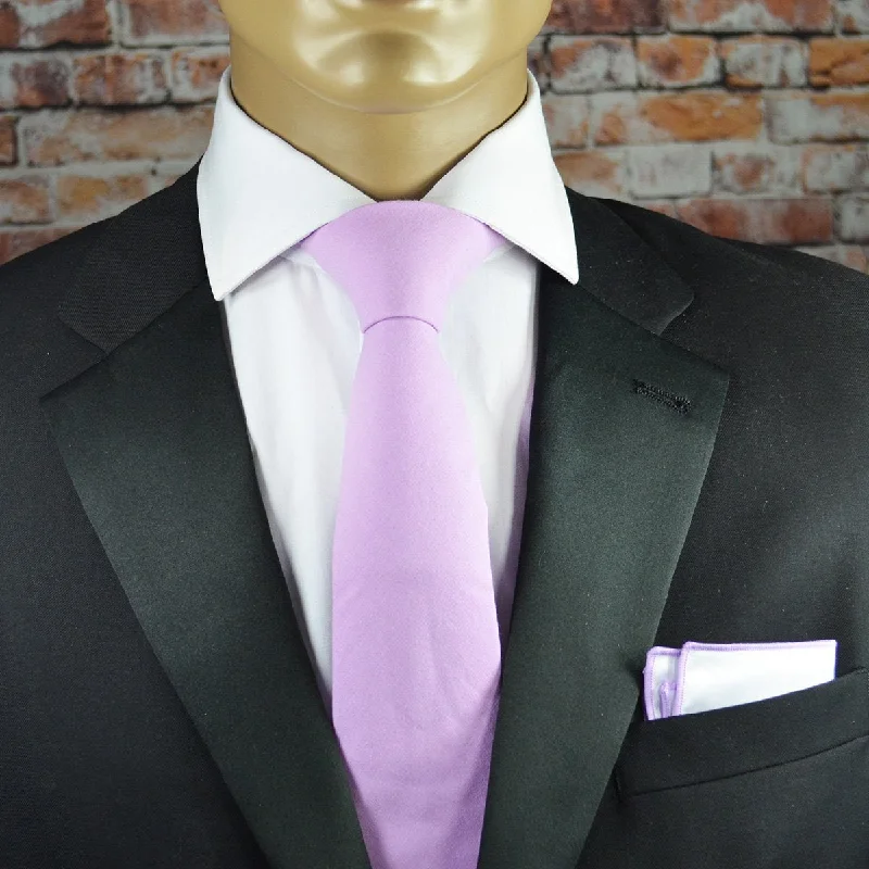 Orchid Smoke Pink Solid Cotton Men's Tie by TiePassion